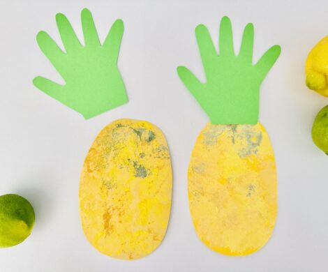 handabdruck ananas basteln kinder 470x390 - handabdruck-ananas-basteln-kinder