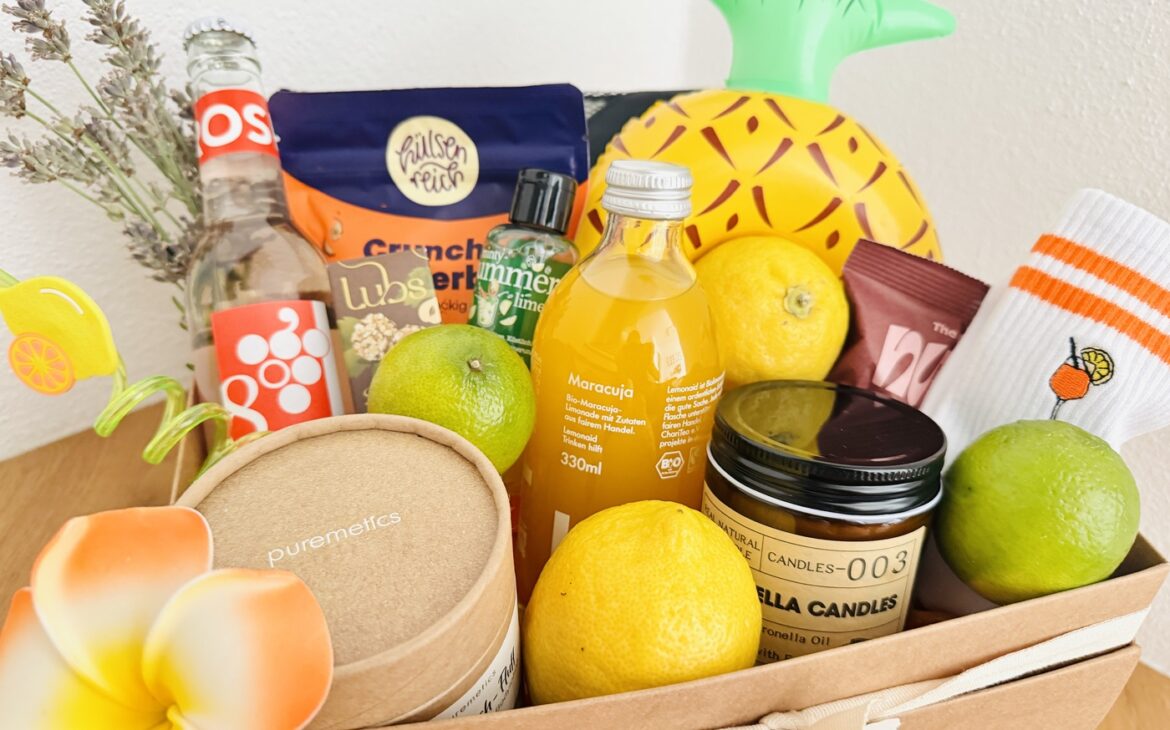 sommer mitbringsel geschenk 1170x730 - Sommer Geschenk selber machen: Ideen f&uuml;r einen wundersch&ouml;nen Geschenkkorb
