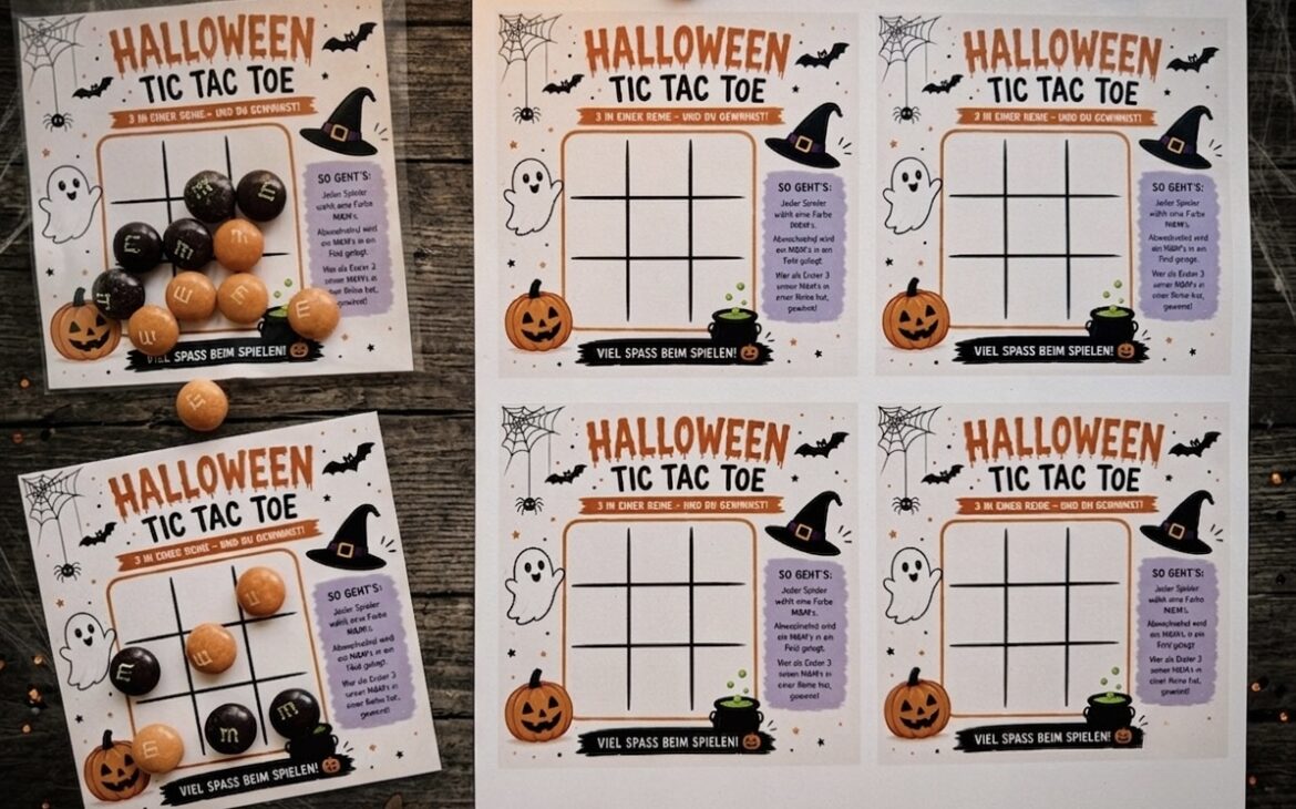 halloween partyspiel zum ausdrucken 1170x730 - Halloween Tic Tac Toe: Kostenlose Vorlage zum Ausdrucken f&uuml;r Kinder