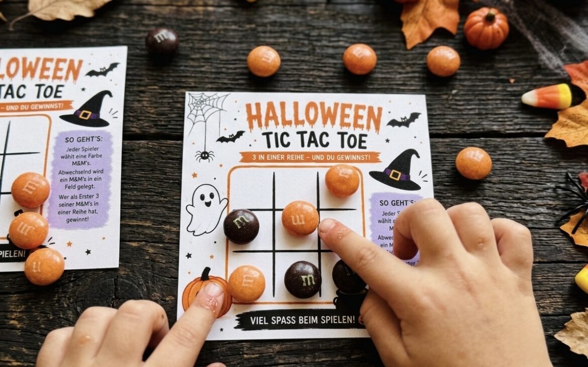 halloween spiel kinder party 1170x730 - Halloween Tic Tac Toe: Kostenlose Vorlage zum Ausdrucken f&uuml;r Kinder