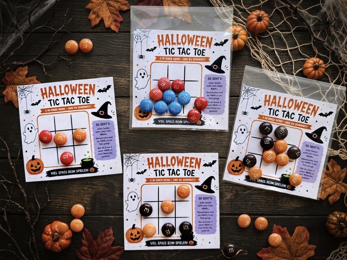halloween tic tac toe kostenlos zum ausdrucken - Halloween Tic Tac Toe: Kostenlose Vorlage zum Ausdrucken für Kinder