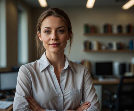 frau arbeitet 3 470x390 - So gelingt ein moderner Business-Look für Frauen im Alltag