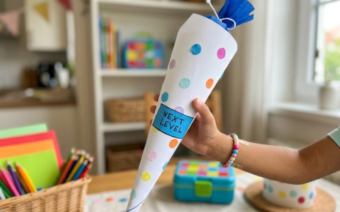 schultuete zum uebertritt 5 klasse 1170x730 - Schult&uuml;te 5. Klasse basteln: Einfache Idee zum &Uuml;bertritt